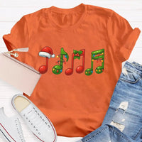 Festive Music Notes Holiday Shirt, Christmas Musical Symbols T-Shirt, Xmas Musician Graphic Tee, Music Lover Apparel, Holiday Present