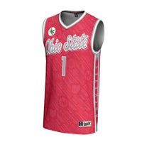 #1 Ohio State Buckeyes Lightweight Highlight Print Basketball Jersey - Scarlet