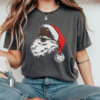 African American Santa Claus Shirt, Black Santa T-Shirt, Inclusive Holiday Graphic Tee, Retro Xmas Santa T-Shirt, Christmas Present for Family