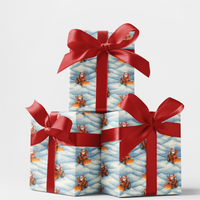 Snow Plow Christmas Gift Wrap, Santa Driving Tractor Wrapping Paper, Farm Holiday Wrapping Paper, Country Xmas Gift Wrap