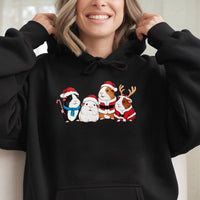 Adorable Guinea Pig Holiday Hoodie, Guinea Pig Christmas Hoodie, Humorous Santa Guinea Pig Sweatshirt, Xmas Animal Lover Pullover, Winter Pet Present