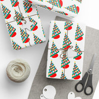 Festive Ornaments Holiday Gift Wrap, Illustrated Christmas Tree Wrapping Paper, Winter Botanical Wrapping Paper, Classic Xmas Present Paper