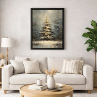 Impressionist Winter Forest Canvas Print, Christmas Tree Canvas Wall Art, Snowy Landscape Wall Decor, Holiday Season Canvas Art Present
