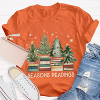 Humorous Holiday Book Pun T-Shirt, Seasons Readings Teacher Shirt, Adorable Christmas Reading Graphic Tee, Book Lover Christmas T-Shirt
