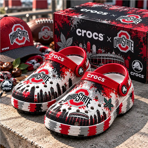 OSU Scarlet Split - Skyline Spatter Statement Clogs - main