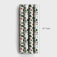 Brush Stroke Holiday Gift Wrap, Abstract Christmas Wrapping Paper, Modern Red Green Present Wrap, Festive Xmas Wrapping Paper Roll