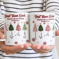 Personalized Coworker Appreciation Mug, Best Team Ever Christmas Mug, Corporate Office Holiday Ceramic Mug, Team Present Cup