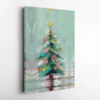 Colorful Modern Holiday Canvas Print, Abstract Christmas Tree Digital Wall Art, Festive Winter Home Decor, Printable Canvas Wall Art