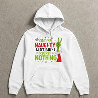 Peace Sign Holiday Sweatshirt, Naughty List Christmas Hoodie, Humorous Naughty List Hoodie, Sarcastic Christmas Hooded Sweater, Holiday Present