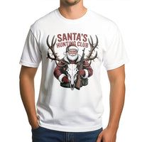 Deer Skull Christmas Graphic Tee, Santa's Hunting Club Shirt, Humorous Hunter Christmas T-Shirt, Hunting Season Shirt, Outdoorsman Present Tee
