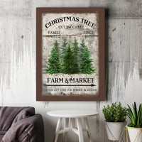 Vintage Holiday Sign Print, Christmas Tree Farm Canvas Wall Art, Rustic Christmas Canvas Poster, Farmhouse Holiday Digital Download