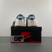 Low Top Sneakers, White Green Colorway, Lace Up Design, Casual Gift for Sneaker Fans