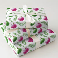 Christmas Bauble Wrapping Paper, Watercolor Pink and Green Ornament Wrapping Paper, Botanical Holiday Wrapping Paper, Festive Gift Wrap