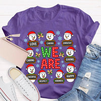 Festive Christmas Holiday Graphic Tee, Christmas Caring Love Kindness Shirt, Adorable Kindness Xmas T-Shirt, Family Christmas Vacation Present Tee