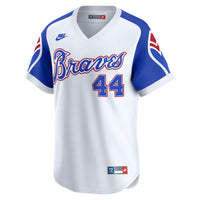 Atlanta Braves Hank Aaron White Throwback Cooperstown Collection Limited Jersey