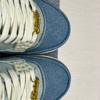 Mid Top Sneakers, Blue Colorway, Lace Up Design, Casual Gift for Sneaker Fans