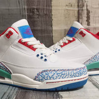 Low Top Sneakers, Off White Blue Red Colorway, Lace Up Design, Casual Gift for Sneaker Fans