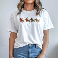 Festive Weiner Dog Holiday Tee, Christmas Dachshund T-Shirt, Adorable Doxie Graphic Shirt, Retro Xmas Puppy T-Shirt, Dog Lover Holiday Present
