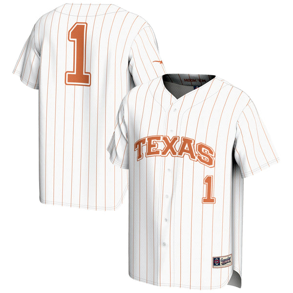 #1 Texas Longhorns Lightweight Baseball Jersey - White