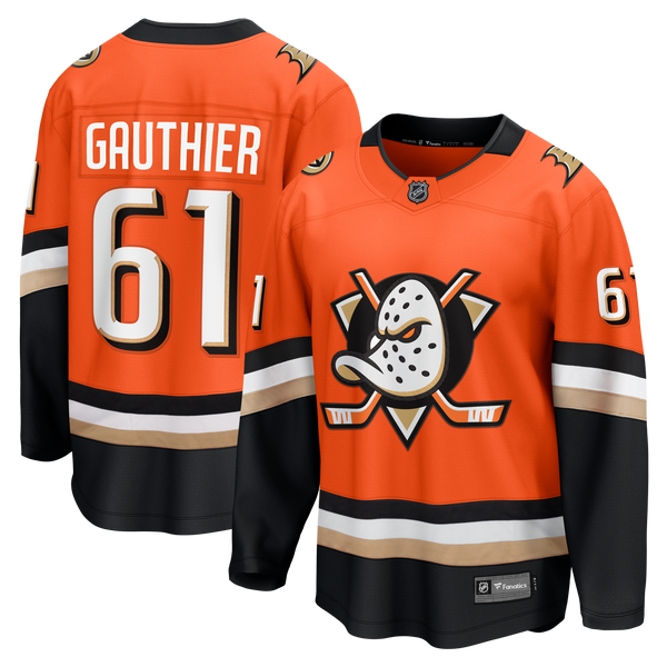 Anaheim Ducks Cutter Gauthier Orange Home Breakaway Jersey
