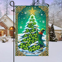 Shamrock Tree Leprechaun Yard Flag, Irish Christmas Garden Flag, St Patricks Holiday Outdoor Flag, Double-Sided Celtic Lawn Decor