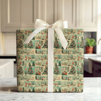Retro Holiday Collage Gift Wrap, Vintage Christmas Wrapping Paper, Mid Century Wrapping Paper, Nostalgic Gift Wrap Roll