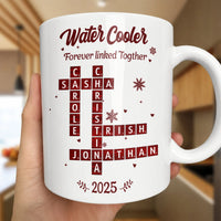 Custom Linked Names Ceramic Mug, Personalized Family Name Crossword Mug, Forever Connected Coffee Mug, Christmas Family Keepsake Tea Cup