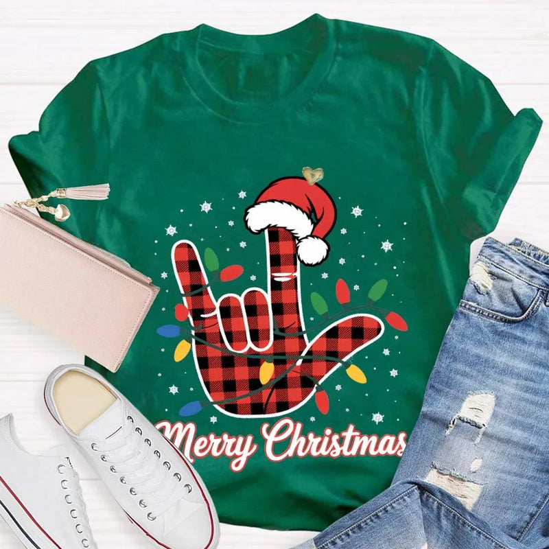 Festive Holiday Lights Shirt, Christmas Santa Hats and Lights T-Shirt, Adorable Xmas Graphic Tee, Comfy Winter Holiday Shirt, Christmas Present Tee