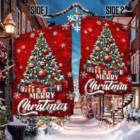 Merry Christmas Holiday Yard Flag, Christmas Tree Garden Flag, Festive Winter Outdoor Decor, Double Sided Lawn Banner