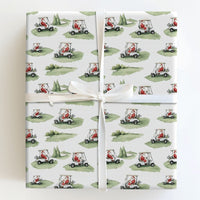Santa Golf Cart Holiday Gift Wrap, Golf Santa Christmas Wrapping Paper, Golfer Xmas Wrapping Paper, Humorous Golf Lover Gift Wrapping Paper
