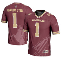 #1 Florida State Seminoles Icon Print Football Fashion Jersey - Garnet