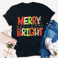 Adorable Holiday Educator Graphic Tee, Merry and Bright Teacher Christmas T-Shirt, Xmas Teacher Shirt, School Winter Top, Teacher Holiday Present
