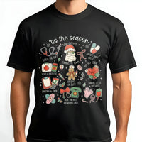 Medical Holiday Icons Graphic Tee, Nurse Christmas T-Shirt, Adorable Healthcare Worker Shirt, RN Christmas Tree Tee, Hospital Staff Xmas Present