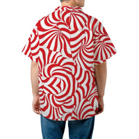 Candy Cane Christmas Aloha Shirt, Peppermint Swirl Hawaiian Shirt, Holiday Festival Button Up Shirt, Festive Winter Vacation Shirt for Men
