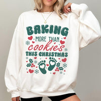 Pregnancy Announcement Christmas Crewneck, Baking More Than Cookies Christmas Sweatshirt, Holiday Baby Reveal Pullover, Mom to Be Sweater