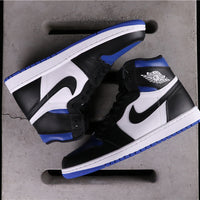 High Top Sneakers, Black Blue White Colorway, Lace Up Design, Casual Gift for Sneaker Fans