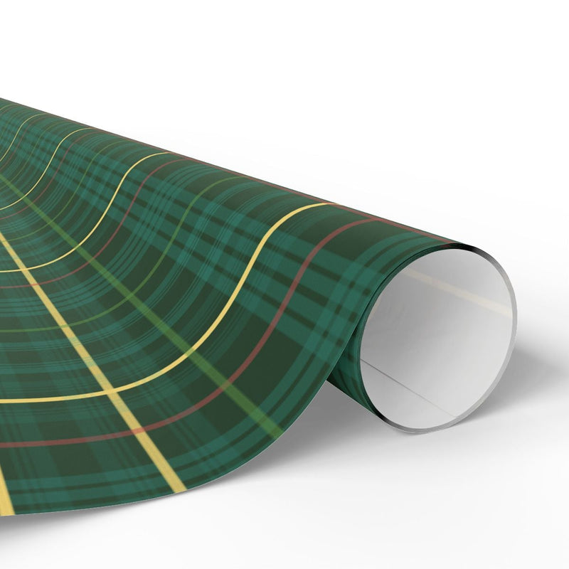 Classic Tartan Gift Wrap Roll, Green Plaid Wrapping Paper, Buffalo Check Holiday Wrapping Paper, Traditional Christmas Present Paper Roll