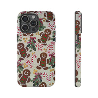 iPhone Holiday Cookie Pattern Case, Christmas Gingerbread Phone Case, Festive Winter Season Cover, Adorable Xmas Phone Case Present