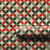 Mid-Century Modern Gift Wrap, Retro Geometric Christmas Wrapping Paper, Vintage Holiday Petal Gift Wrapping Paper, Xmas Gift Wrap Roll