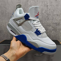 High Top Sneakers, White Blue Gray Colorway, Lace Up Design, Casual Gift for Sneaker Fans