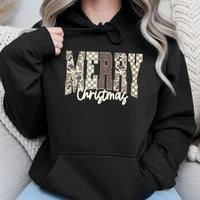 Trendy Camouflage Checkered Hoodie, Merry Christmas Camo Hoodie, Comfy Holiday Graphic Sweatshirt, Winter Festive Pullover Camo Hoodie