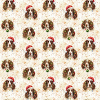 Christmas Dog Gift Wrap, Springer Spaniel Wrapping Paper, Holiday Spaniel Wrapping Paper, Winter Pet Gift Wrap, Dog Lover Christmas Paper
