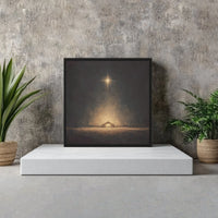 Star of Bethlehem Manger Painting Print, Nativity Scene Canvas Wall Art, Religious Christian Christmas Decor, Digital Download Faith Present