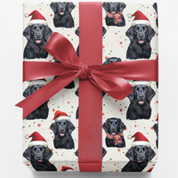Santa Paws Holiday Gift Wrap, Black Lab Christmas Wrapping Paper, Festive Labrador Wrapping Paper, Dog Lover Xmas Present Wrapping Paper