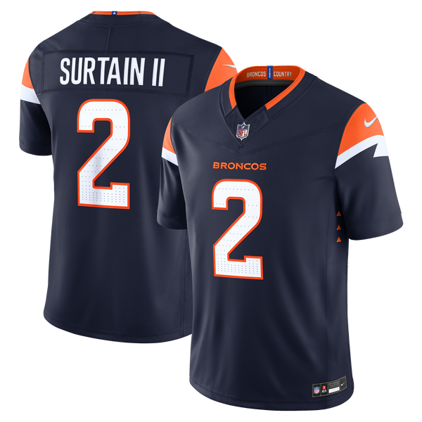 Denver Broncos Pat Surtain II Navy Alternate Stitched Limited Jersey