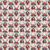 Festive Reindeer Antlers Dog Gift Wrap, Schnauzer Christmas Wrapping Paper, Holiday Pet Lover Wrapping Paper, Xmas Present Paper Roll