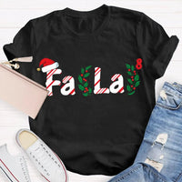 Fa La La Santa Hat Math Equations Shirt, Math Teacher Christmas T-Shirt, Humorous Holiday Mathematics Graphic Tee, Teacher Xmas Present