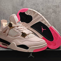 Mid Top Sneakers, Beige Pink Colorway, Lace Up Design, Casual Gift for Sneaker Fans