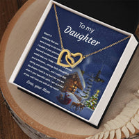 Sentimental Daughter Heart Necklace, To My Daughter Interlocking Hearts Necklace, Love Daughter Necklace, Birthday or Christmas Jewelry Present