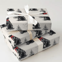 Vintage Dog Holiday Gift Wrap, Black Labrador Christmas Wrapping Paper, Retro Lab Pine Tree Wrapping Paper, Pet Lover Gift Wrapping Paper